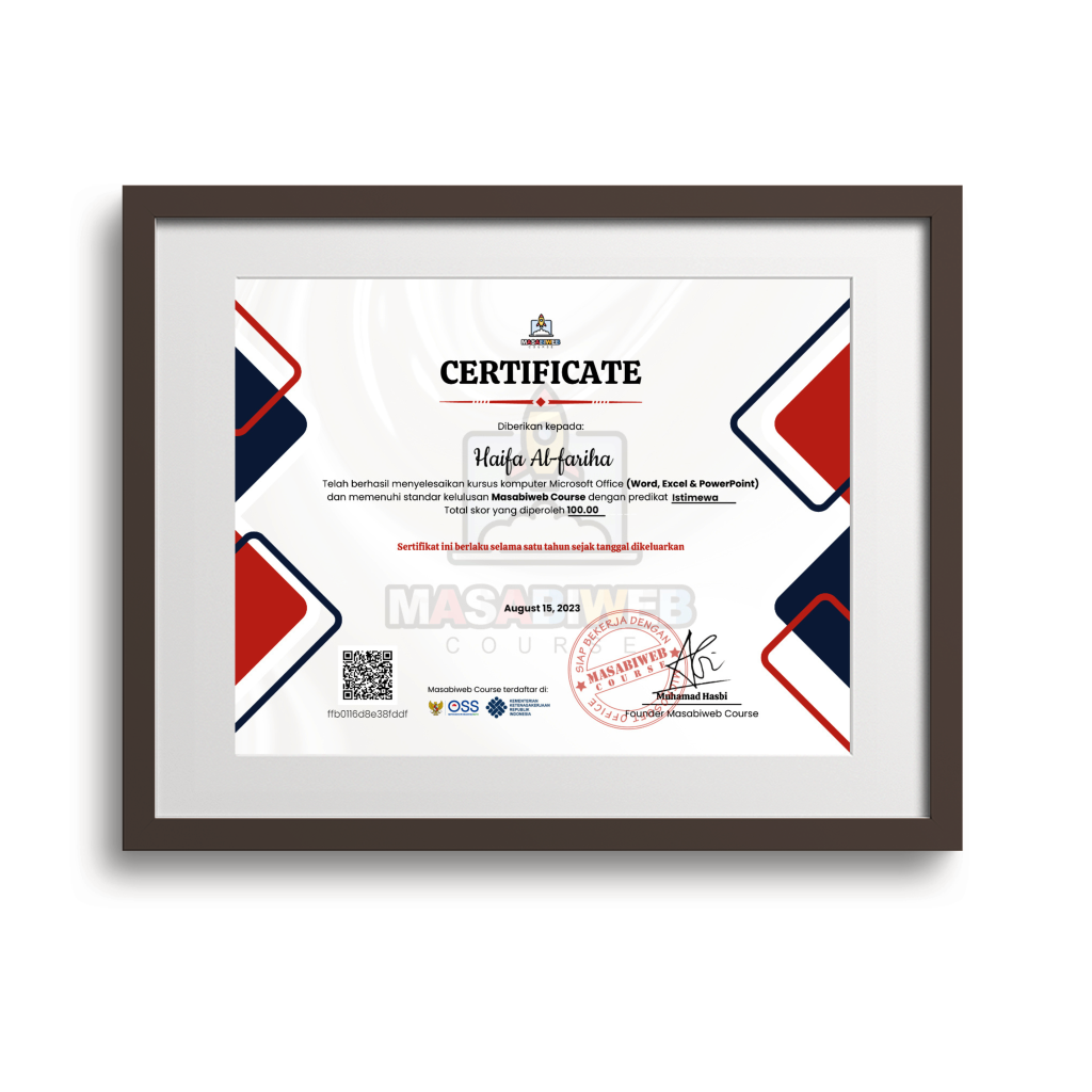 Sertifikat Kursus Komputer